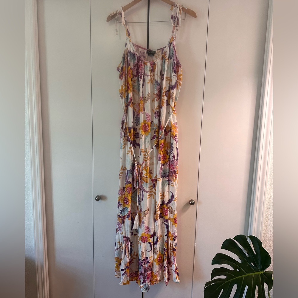 City Chic Purple and yellow floral Pattern dress.